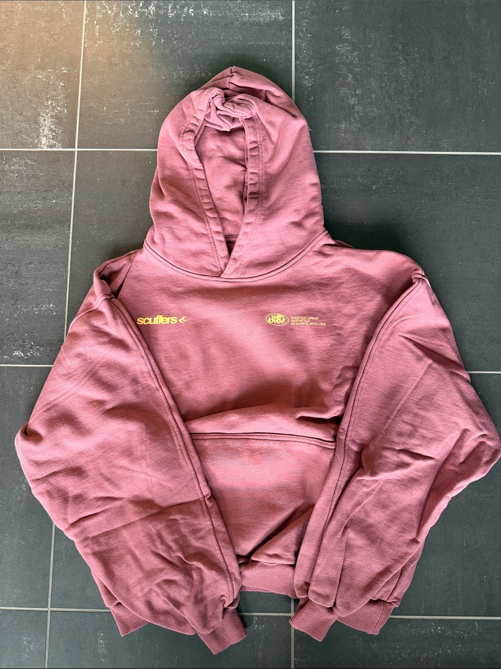 Scuffers Rust Color “With Love” Pullover Hoodie Sweater